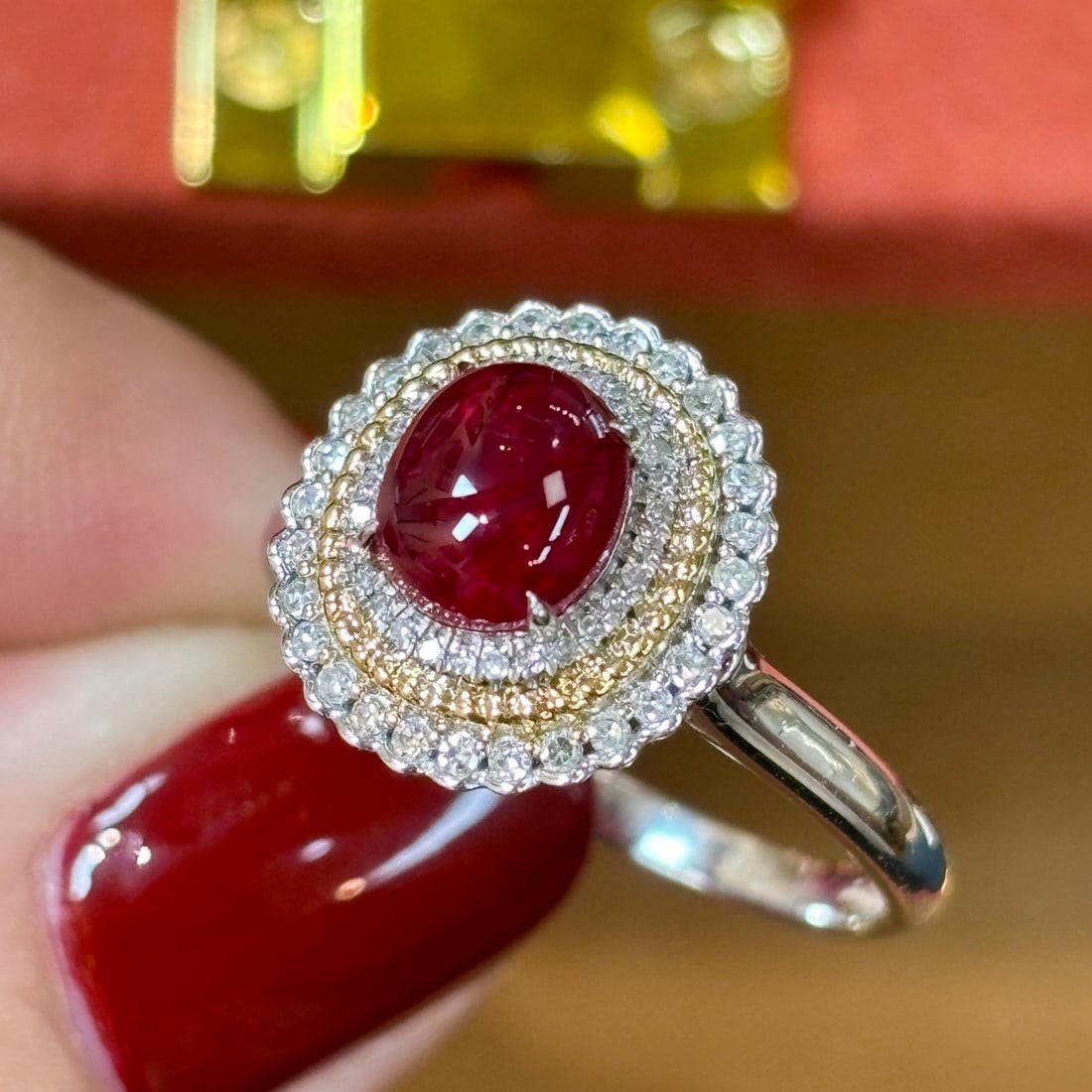 14k Gold 1.8 Ct Natural Spinel & Diamond Ring/pendant( Without Chain ) - 3