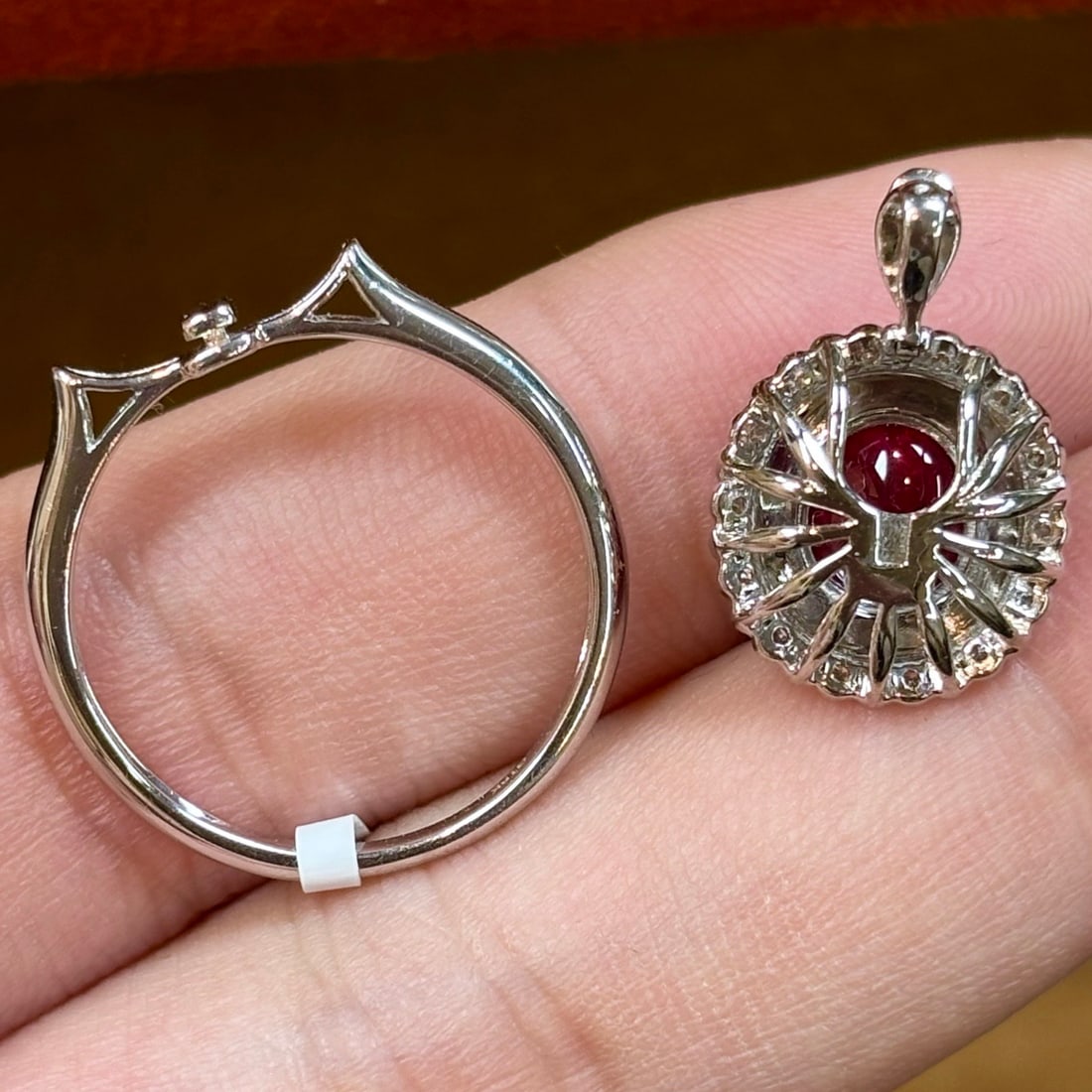 14k Gold 1.8 Ct Natural Spinel & Diamond Ring/pendant( Without Chain ) - 7