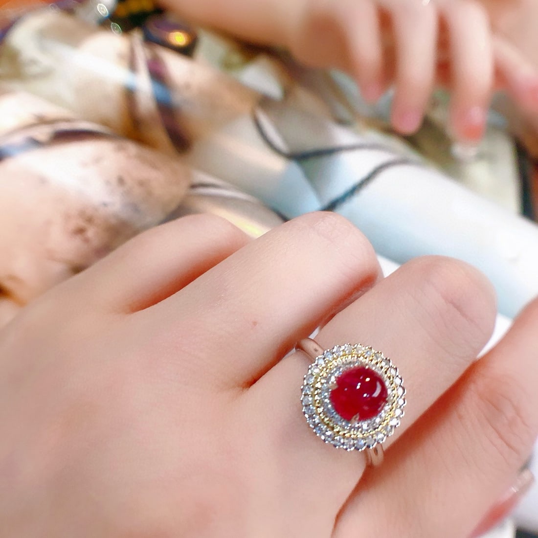 14k Gold 1.8 Ct Natural Spinel & Diamond Ring/pendant( Without Chain ) - 8