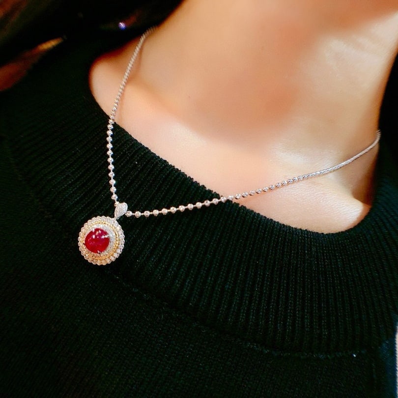 14k Gold 1.8 Ct Natural Spinel & Diamond Ring/pendant( Without Chain ) - 9