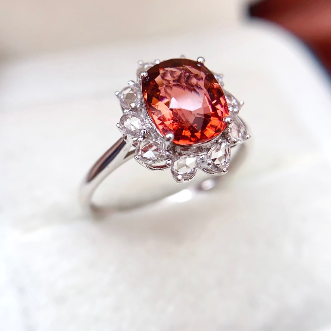 14k Gold 2.45 Ct Natural Tourmaline & Sapphire Ring - 3