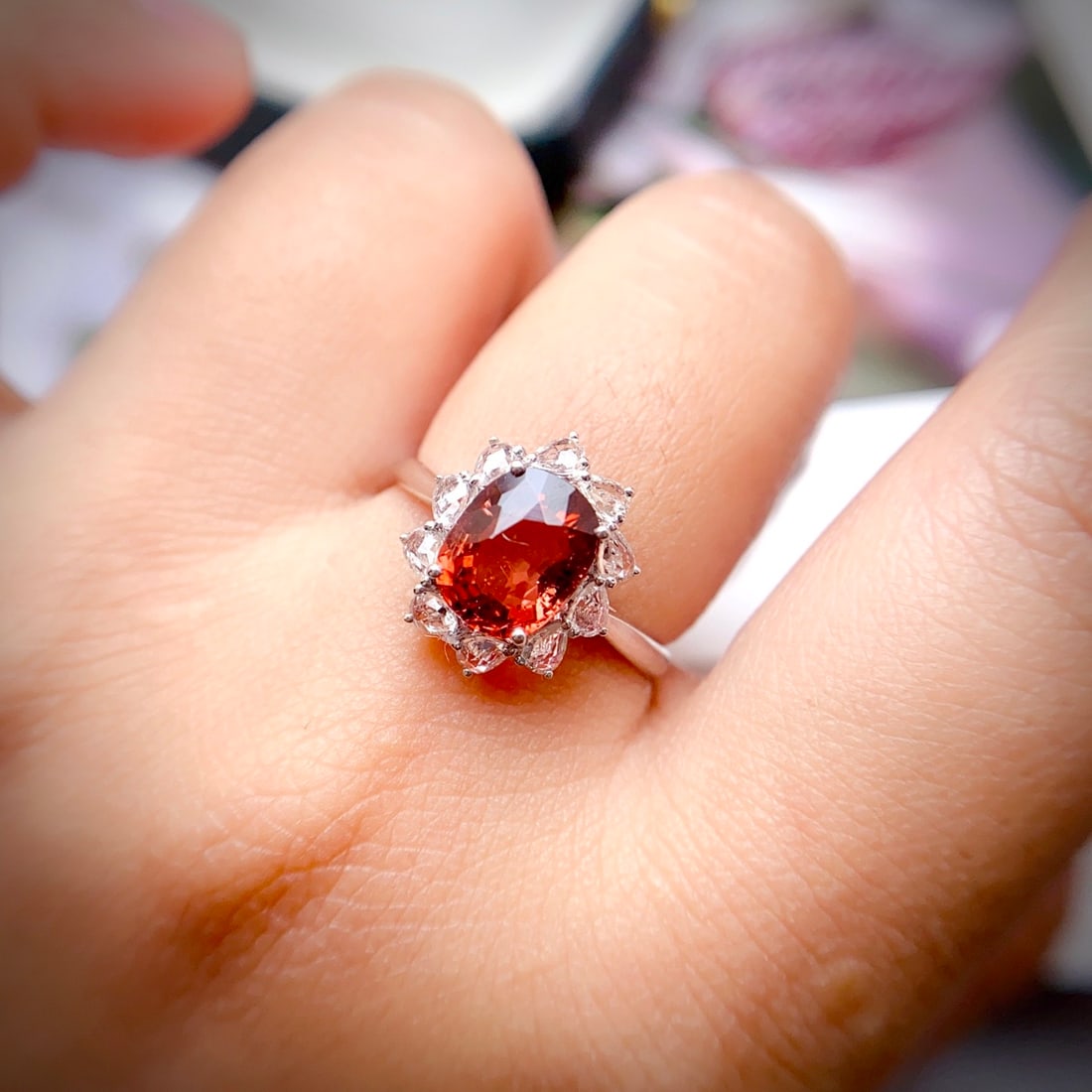 14k Gold 2.45 Ct Natural Tourmaline & Sapphire Ring - 5