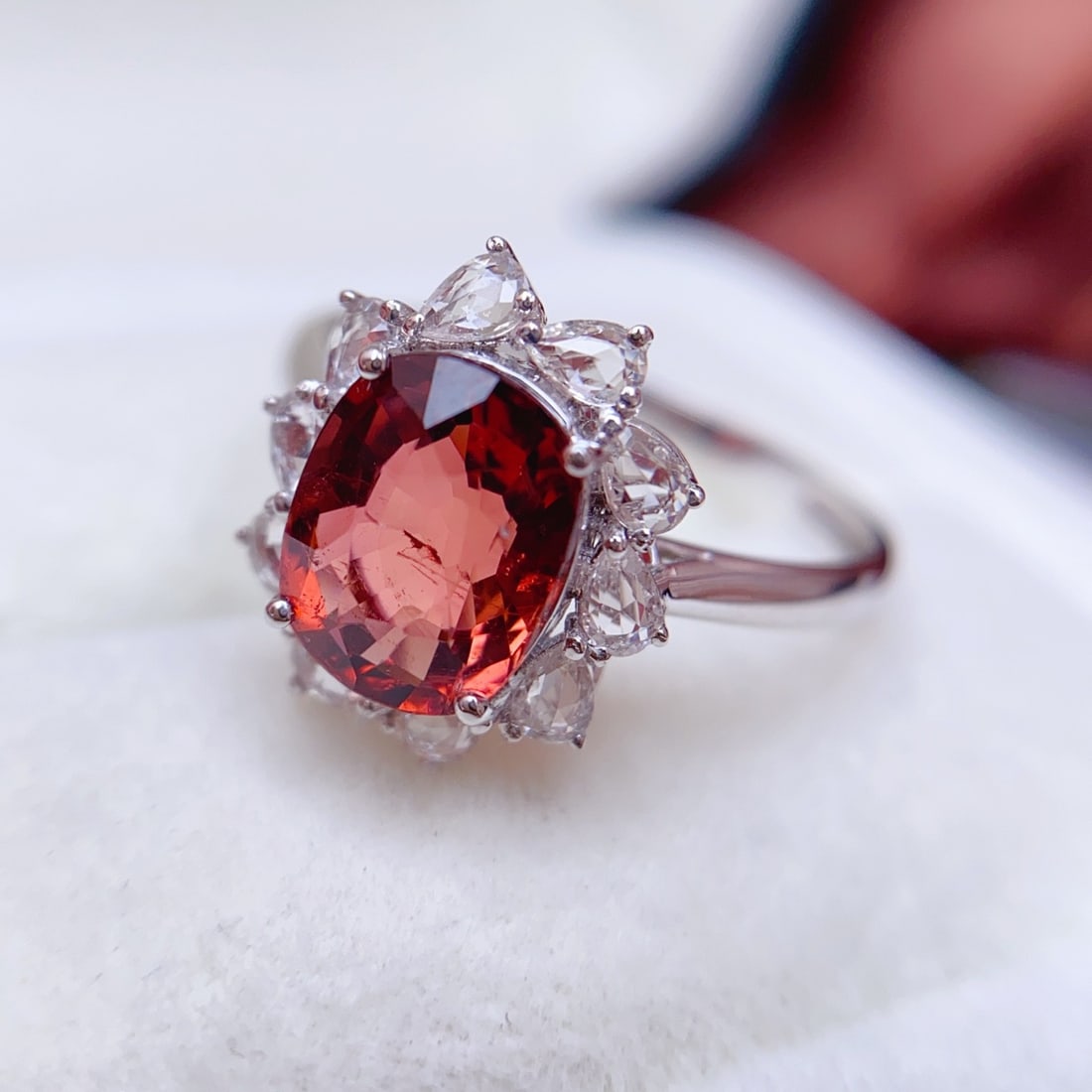 14k Gold 2.45 Ct Natural Tourmaline & Sapphire Ring - 6