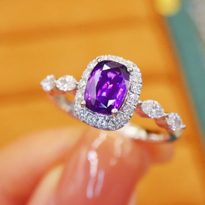 14k Gold 2.13 Ctw Natural Sapphire & Diamond Ring - 3