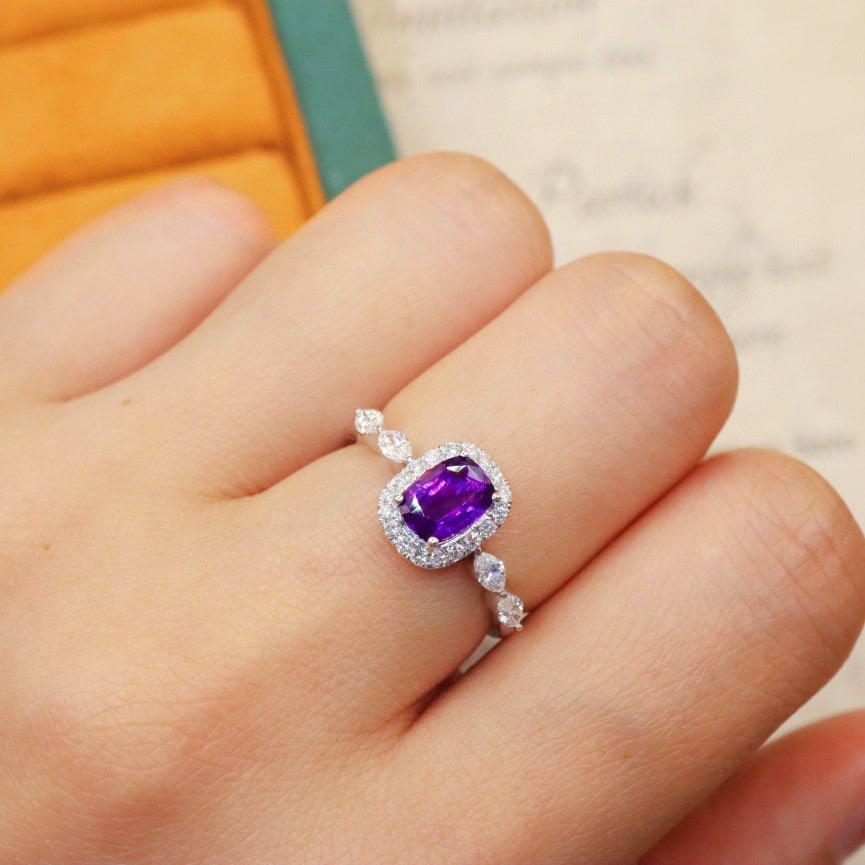 14k Gold 2.13 Ctw Natural Sapphire & Diamond Ring - 5