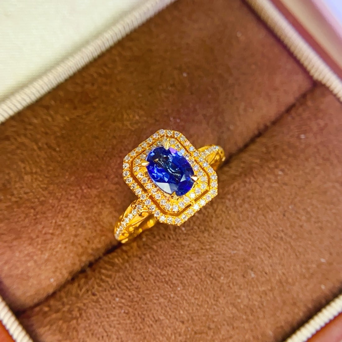 14k Gold 1 Ct Natural Sapphire & Diamond Ring/pendant( Without Chain ): Ref:231144180 // gold content:14k gold // ring size:7. 25us // // main gemstone:sapphire // shape:oval // carat weight:1ct // color:blue // treatment:natural // // adjacent gemstone 2 : diamond // num