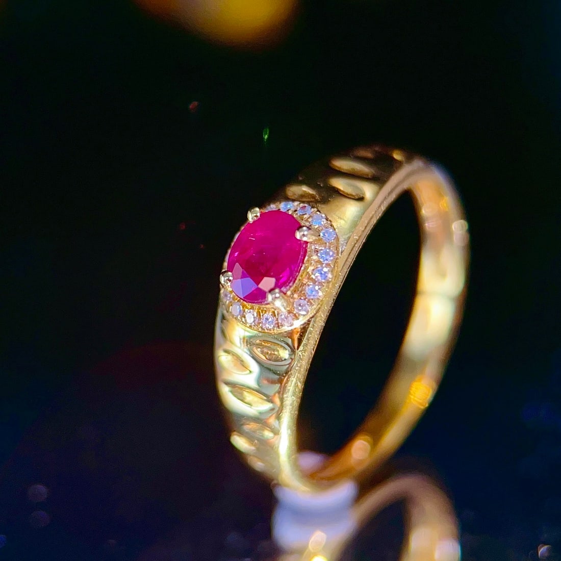 14k Gold 0.5 Ct Natural Ruby & Diamond Ring - 5