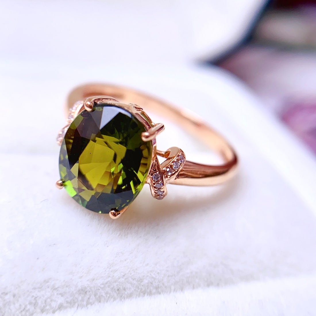 14k Gold 3.05 Ct Natural Tourmaline & Diamond Ring - 4