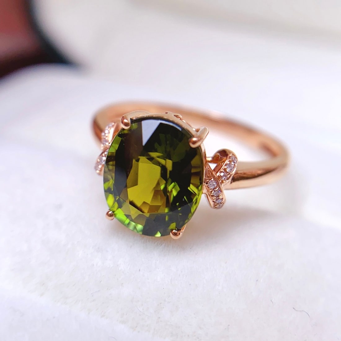 14k Gold 3.05 Ct Natural Tourmaline & Diamond Ring - 5