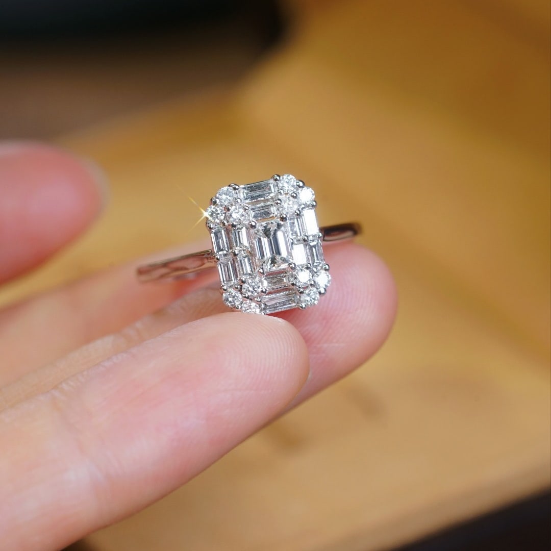 14k Gold 0.80 Ctw Natural H Diamond Ring: Ref:231144184 // gold content:14k gold // ring size:7. 25us // // main gemstone:diamond // shape:round // carat weight:0. 28ct // clarity grade:vs-si // color:h // treatment:natural // cut grade:g