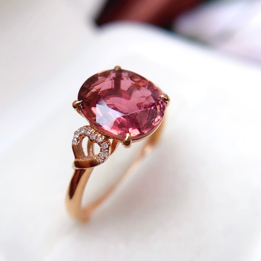 14k Gold 2.35 Ct Natural Tourmaline & Diamond Ring - 3