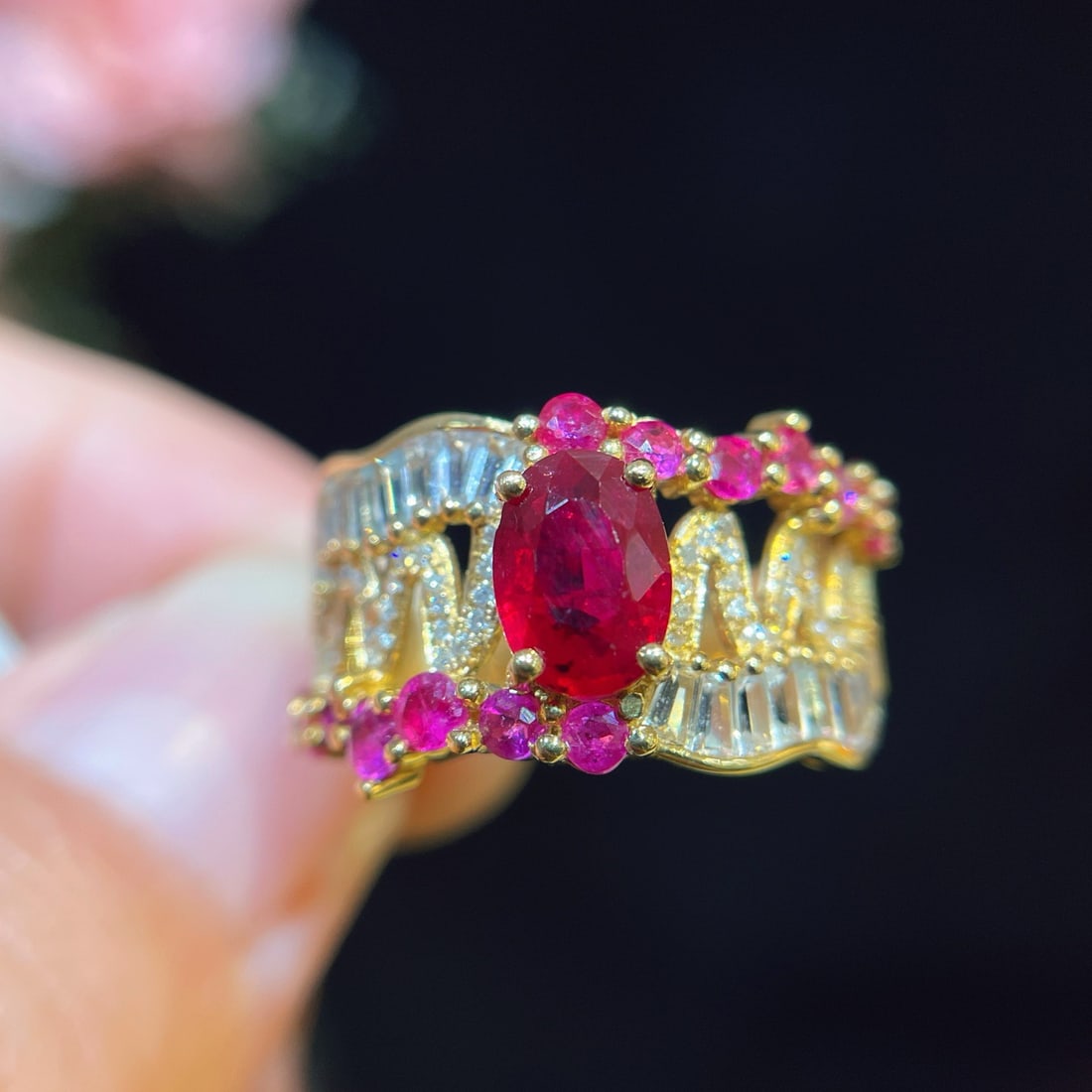 14k Gold 1.94 Ctw Natural Ruby & Sapphire Ring (1 of 6)
