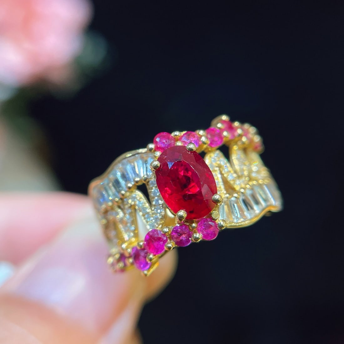 14k Gold 1.94 Ctw Natural Ruby & Sapphire Ring - 2