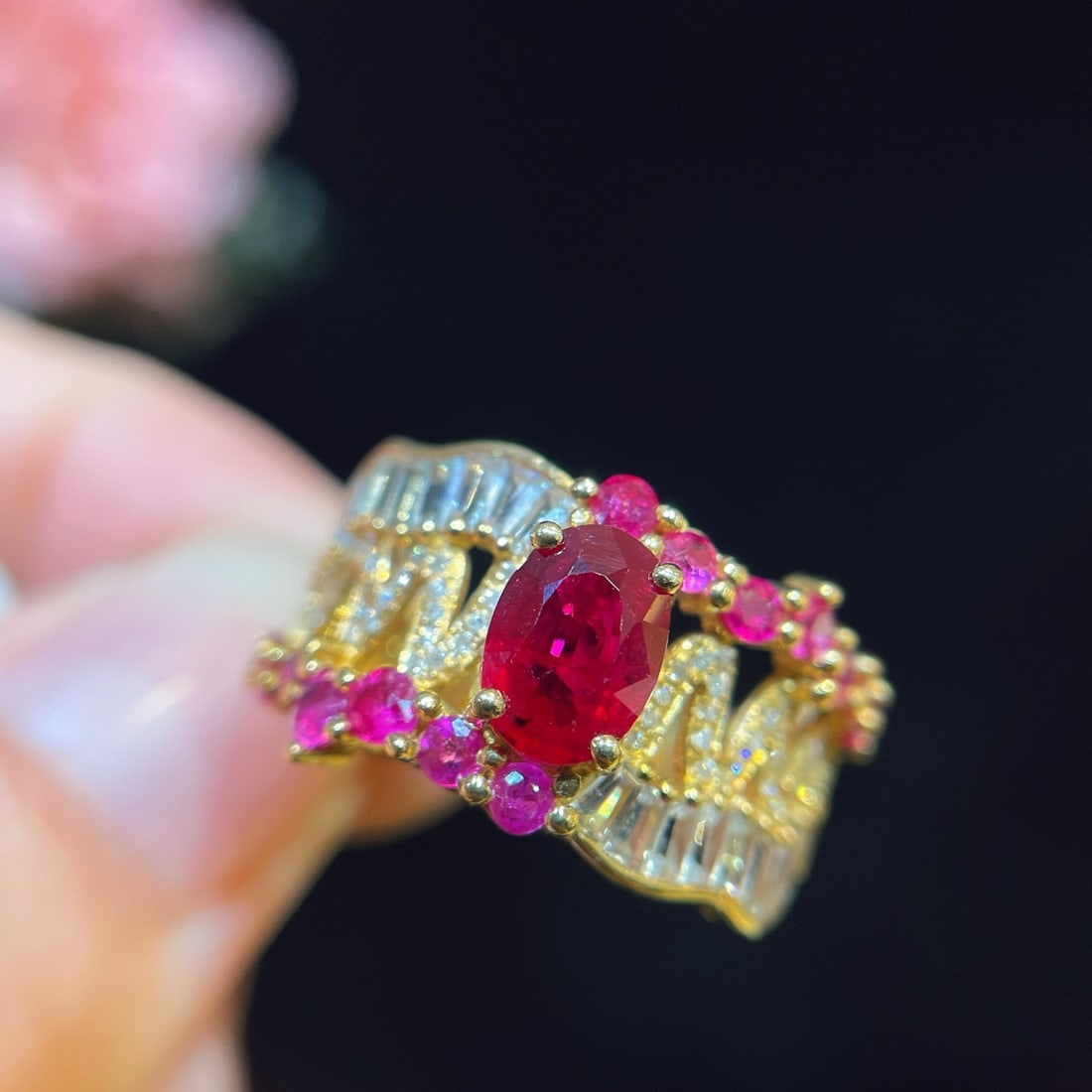 14k Gold 1.94 Ctw Natural Ruby & Sapphire Ring - 3