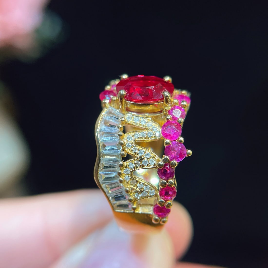 14k Gold 1.94 Ctw Natural Ruby & Sapphire Ring - 4