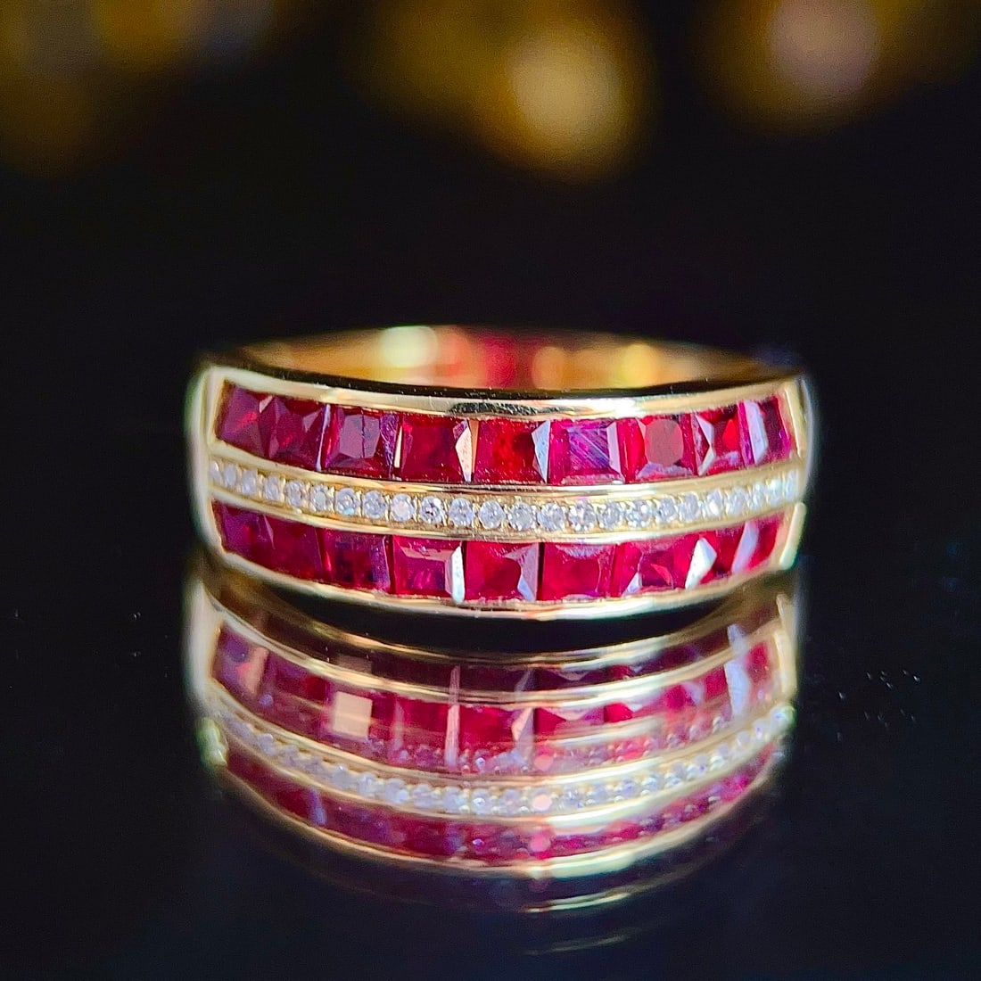 14k Gold 2 Ct Natural Ruby & Diamond Ring (1 of 7)