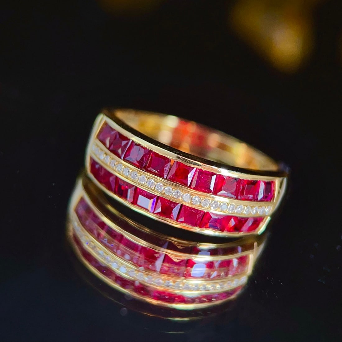 14k Gold 2 Ct Natural Ruby & Diamond Ring - 3