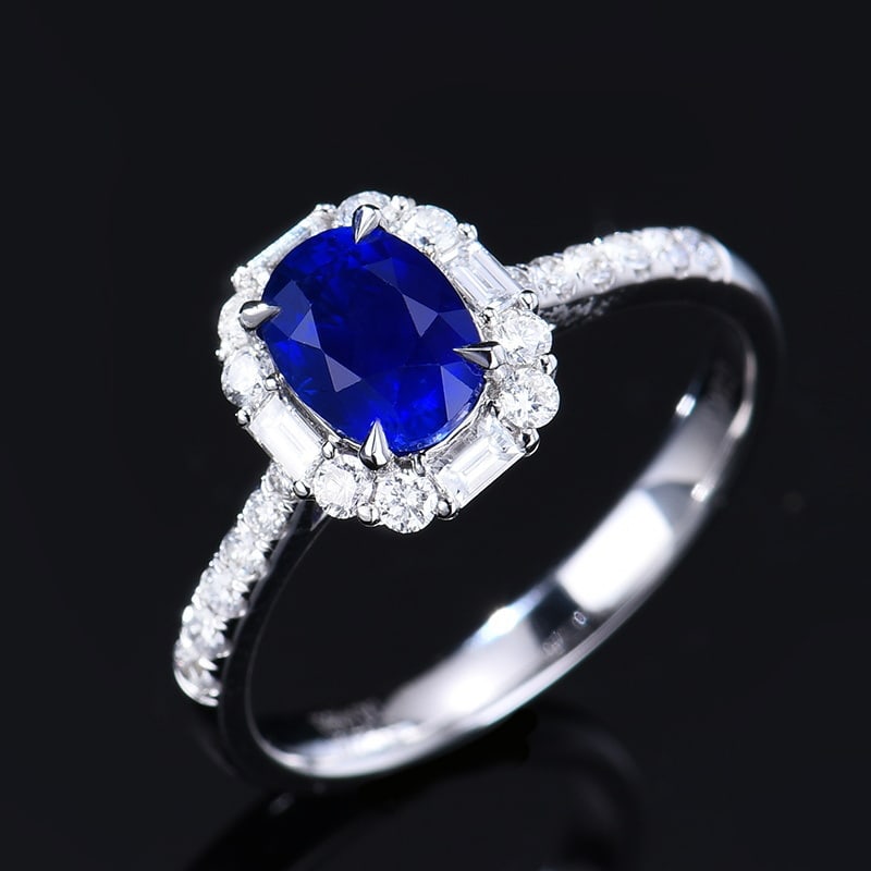14k Gold 1.72 Ctw Natural Sapphire & Diamond Ring - 4