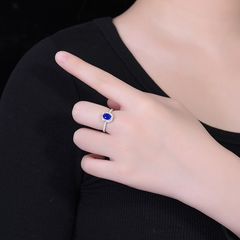 14k Gold 1.72 Ctw Natural Sapphire & Diamond Ring - 6