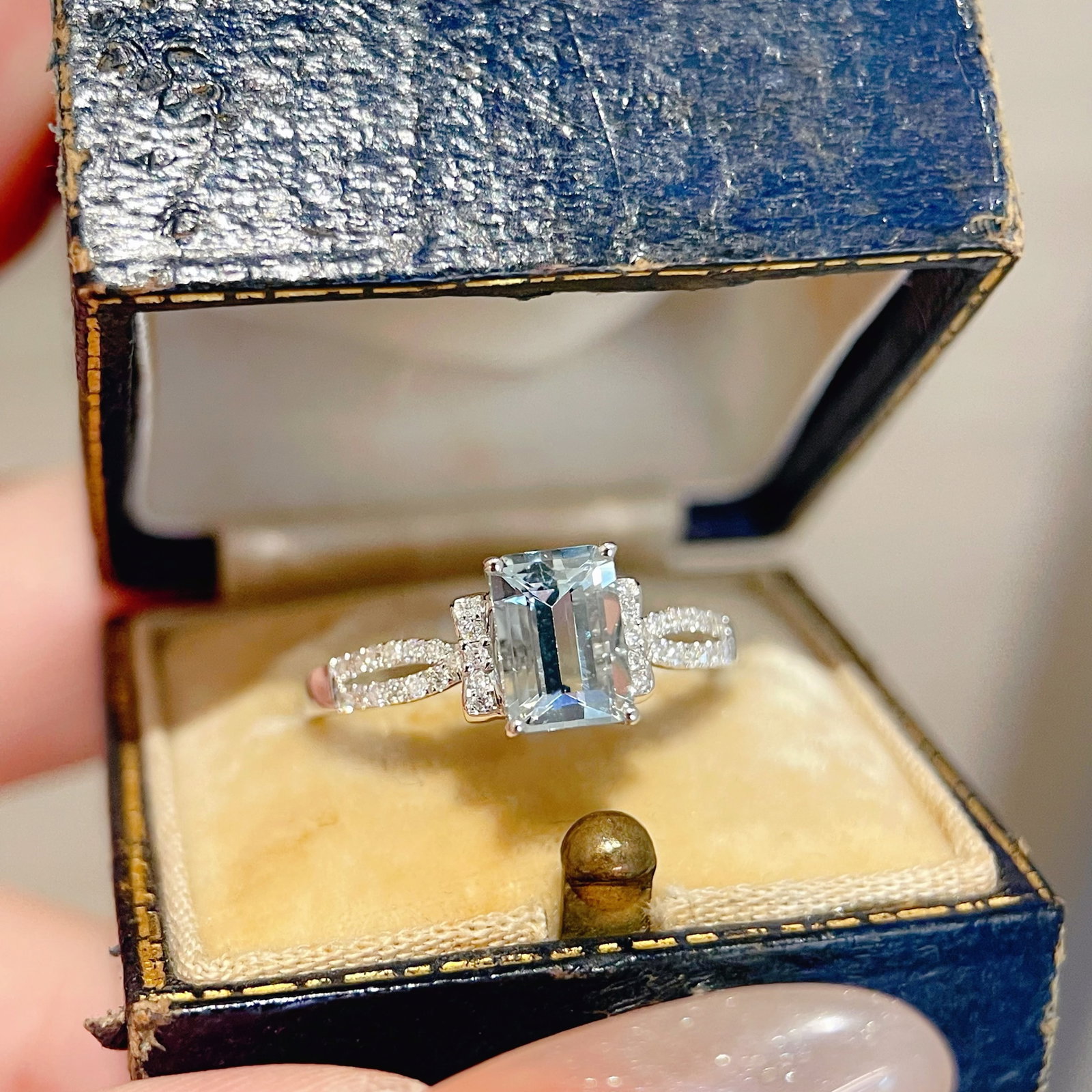 14k Gold 1.1 Ctw Natural Aquamarine & Diamond Ring - 3