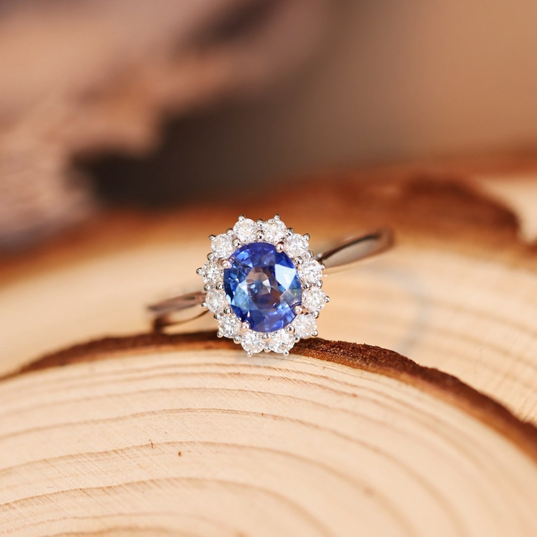 14k Gold 1.31 Ctw Natural Sapphire & Diamond Ring - 2