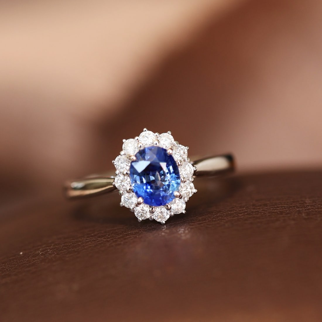 14k Gold 1.31 Ctw Natural Sapphire & Diamond Ring - 6