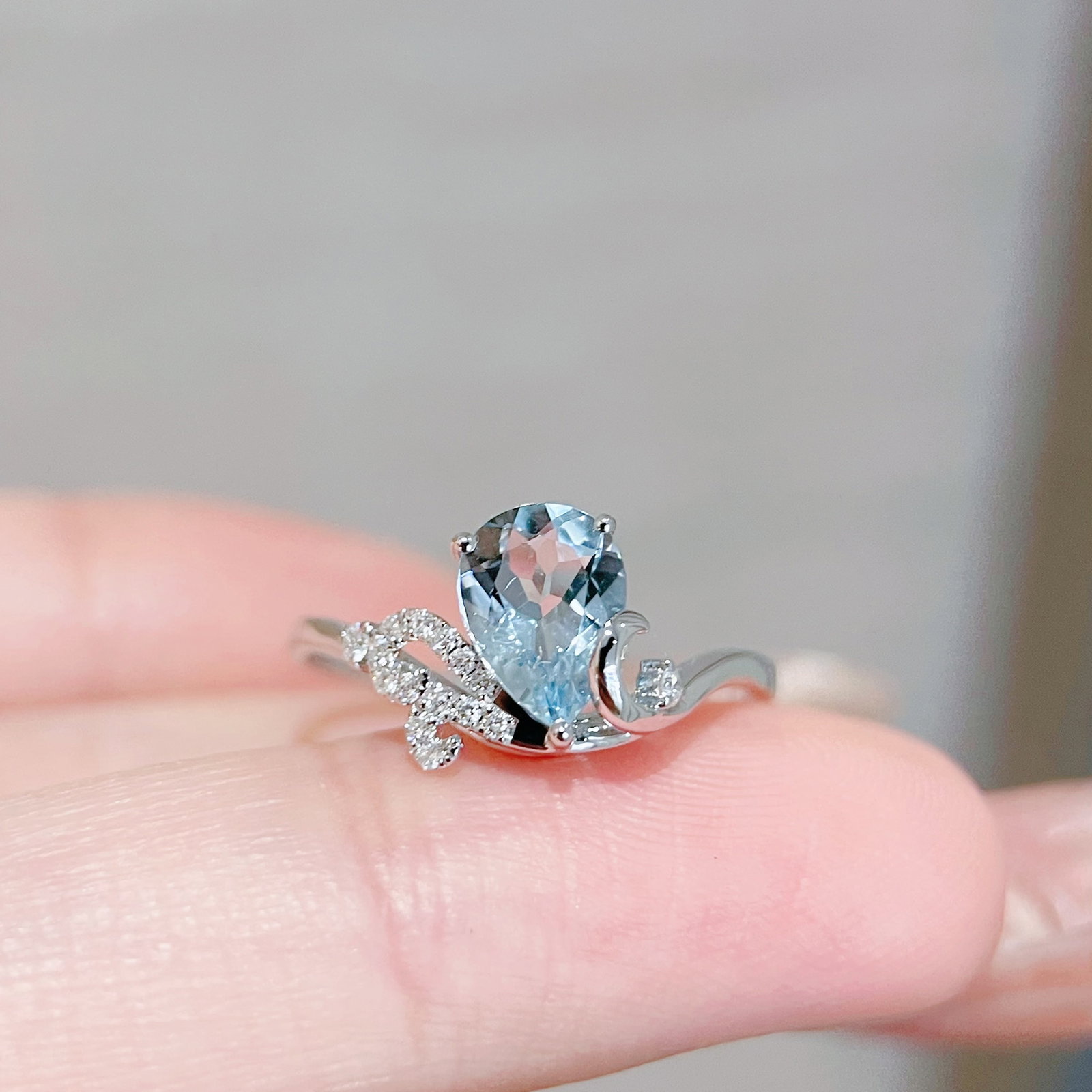 14k Gold 1.01 Ctw Natural Aquamarine & Diamond Ring - 3