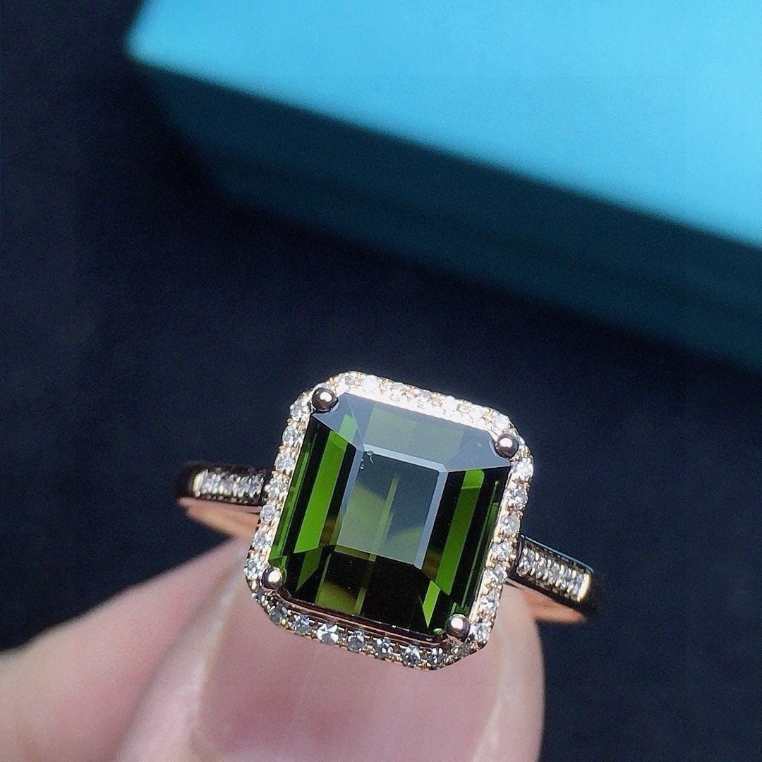 14k Gold 2.24 Ct Natural Tourmaline & Diamond Ring: Ref:231144222 // gold content:14k gold // ring size:7. 25us // // main gemstone:tourmaline // shape:octagonal // carat weight:2. 24ct // color:red // treatment:natural // // adjacent gemstone 2 :