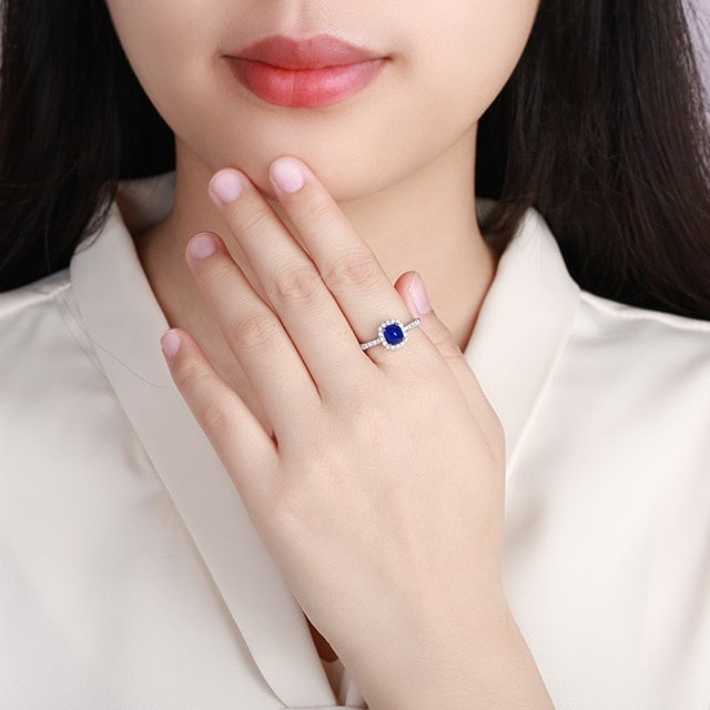 14k Gold 2.02 Ctw Natural Sapphire & Diamond Ring - 5