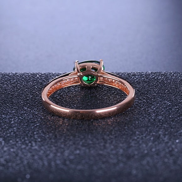 14k Gold 1.15 Ctw Natural Tsavorite & Diamond Ring - 4