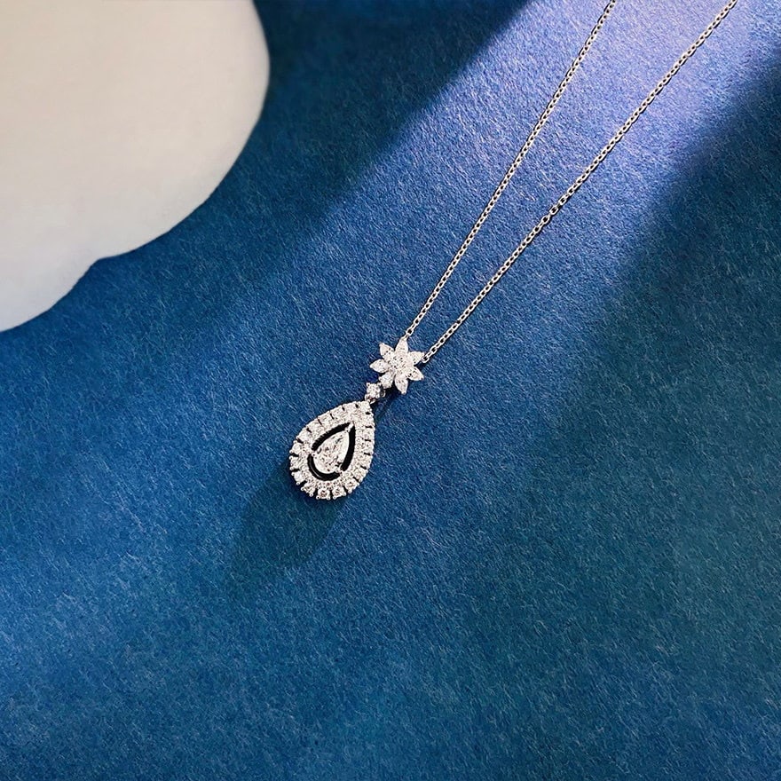 Gia Certified 14k Gold 0.30 Ct Natural F Vvs2 Pear Diamond Pendant( Without Chain ) - 3