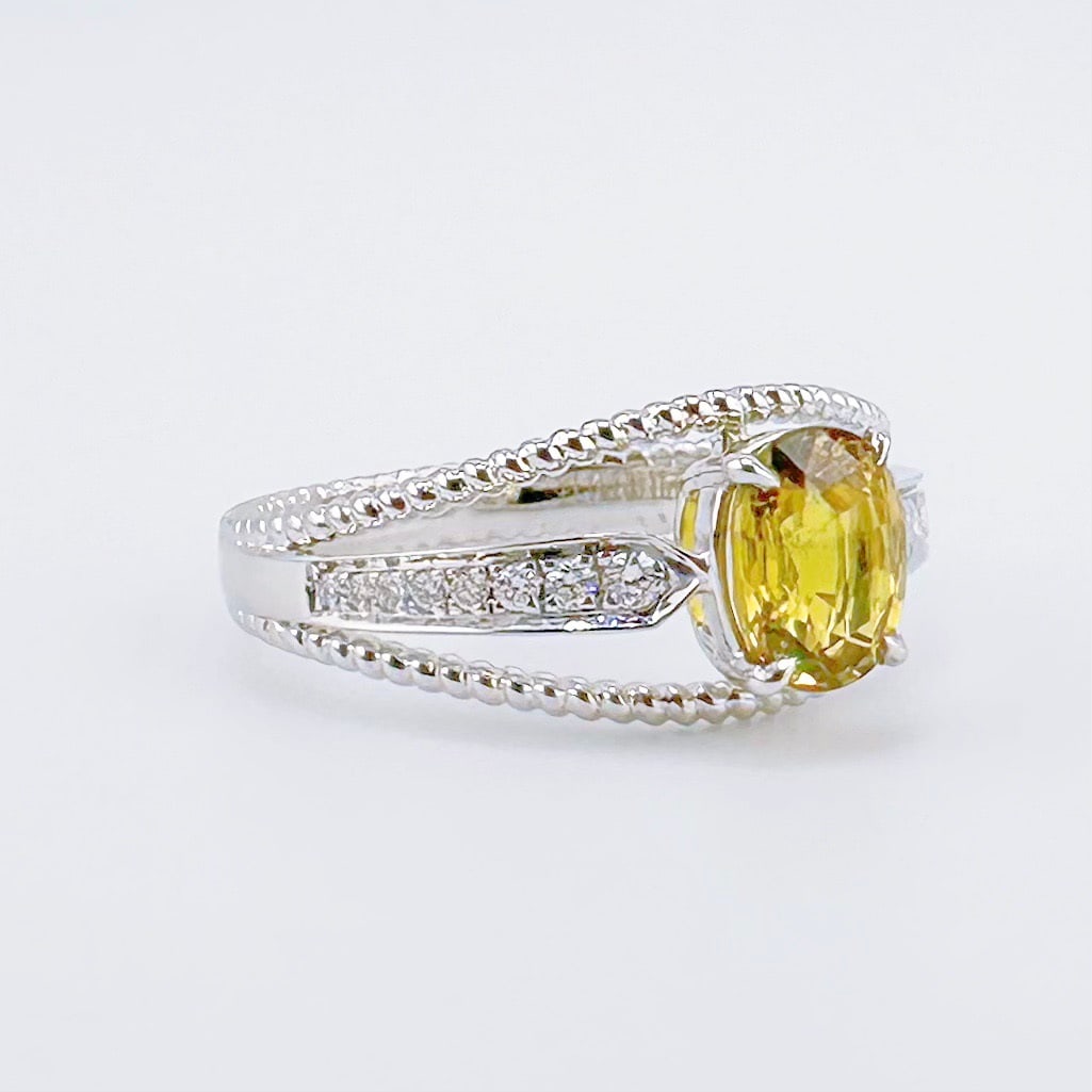 14k Gold 1.25 Ctw Natural Sapphire & Diamond Ring - 2