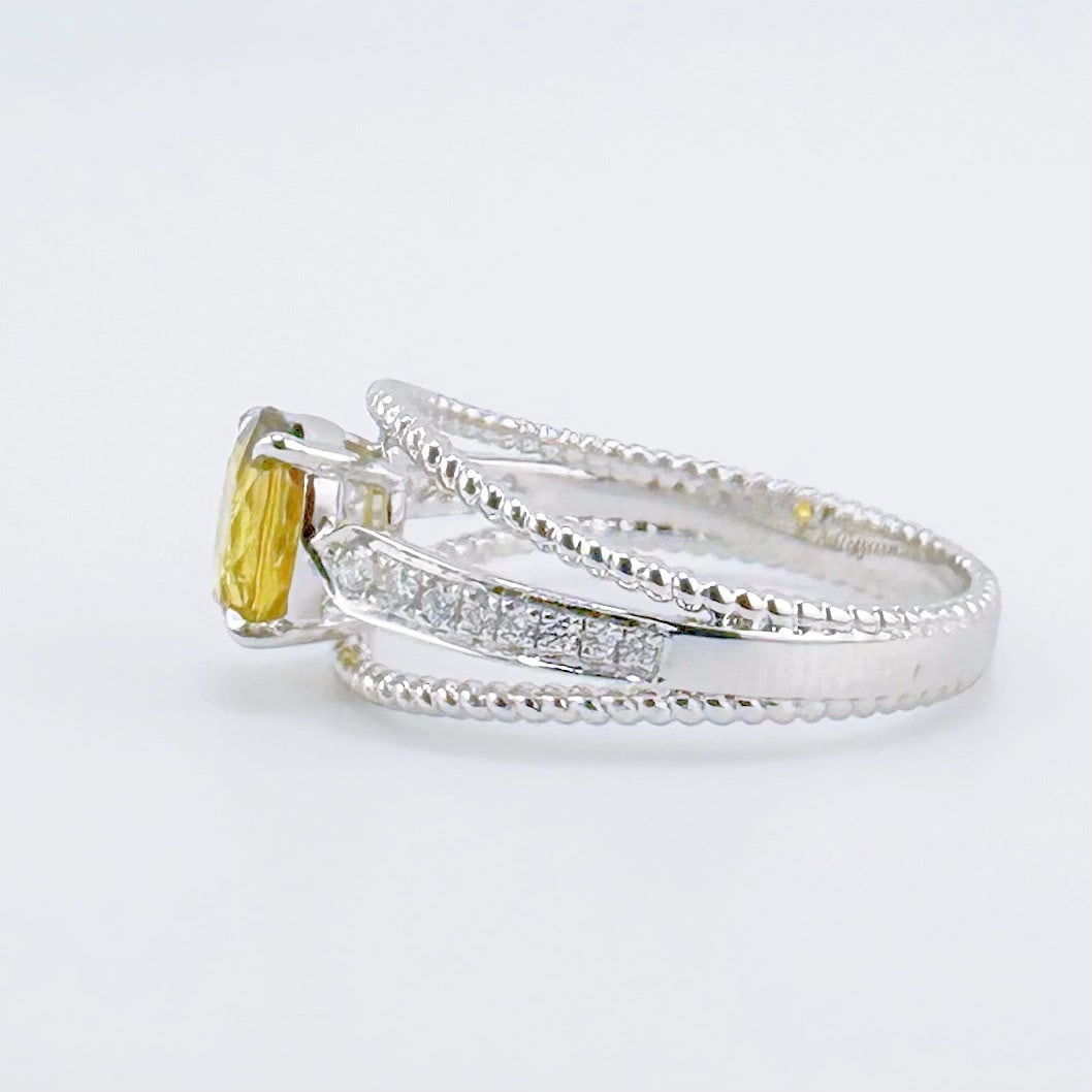 14k Gold 1.25 Ctw Natural Sapphire & Diamond Ring - 3