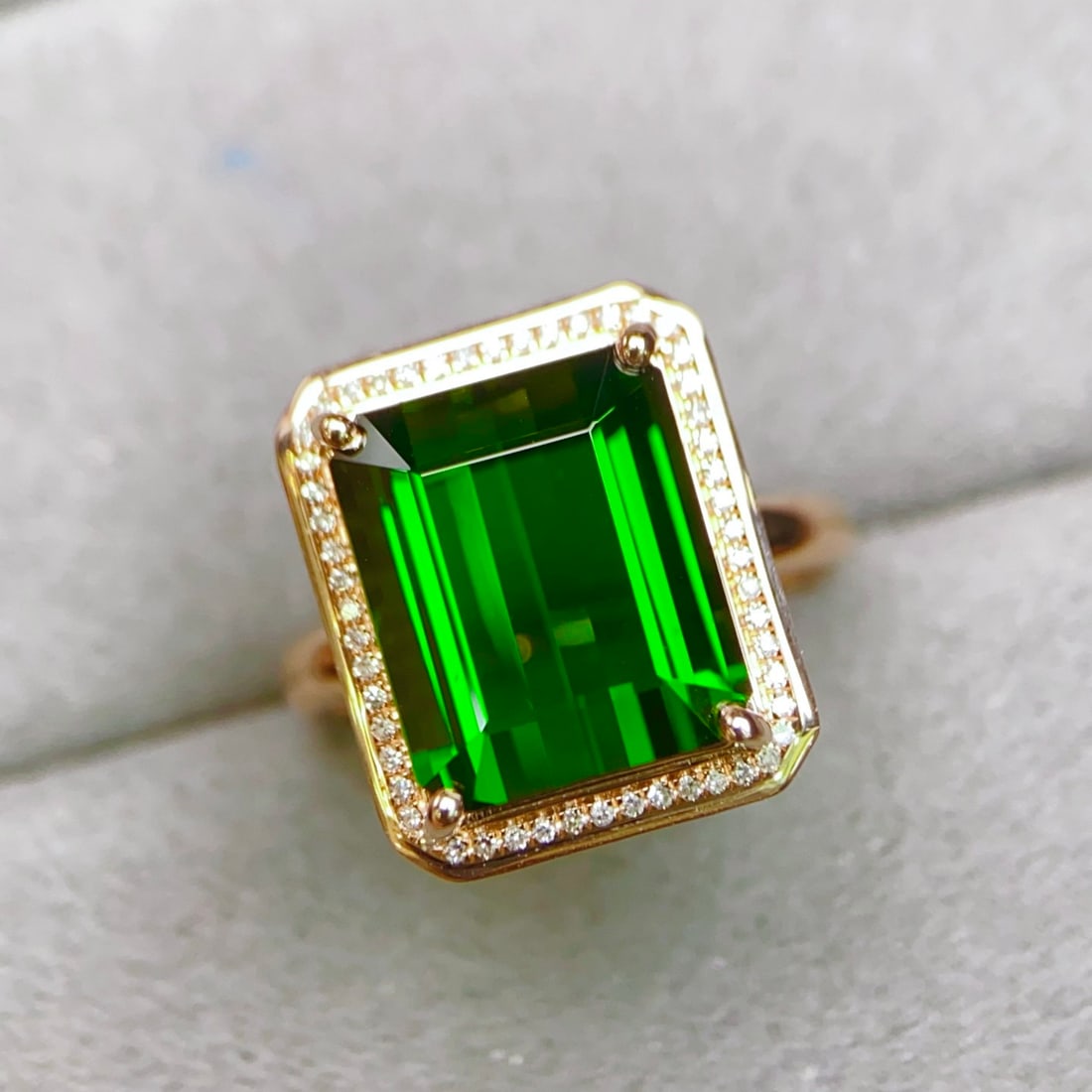 14k Gold 8.71 Ctw Natural Tourmaline & Diamond Ring (1 of 7)