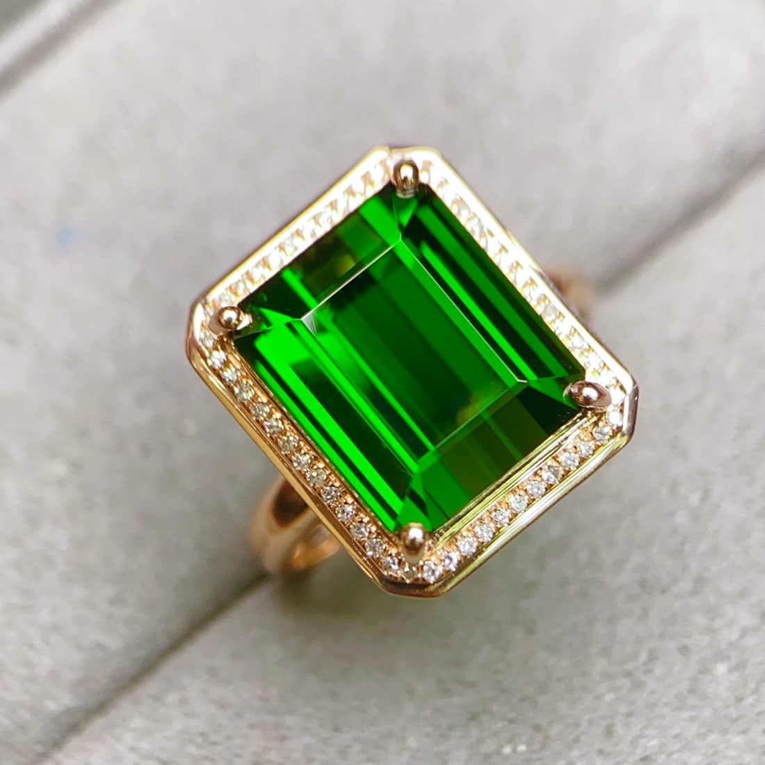 14k Gold 8.71 Ctw Natural Tourmaline & Diamond Ring - 2