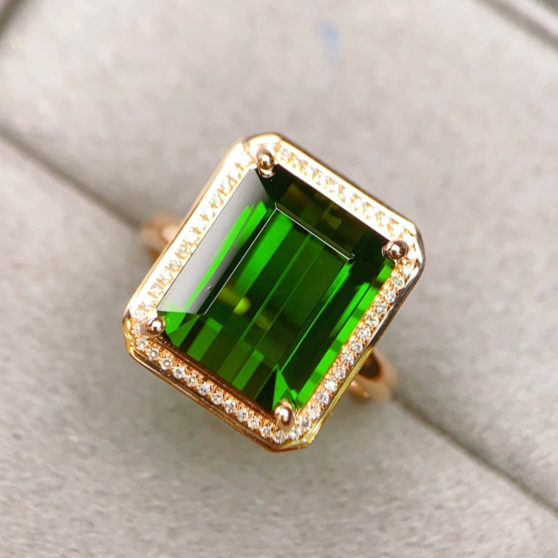 14k Gold 8.71 Ctw Natural Tourmaline & Diamond Ring - 3