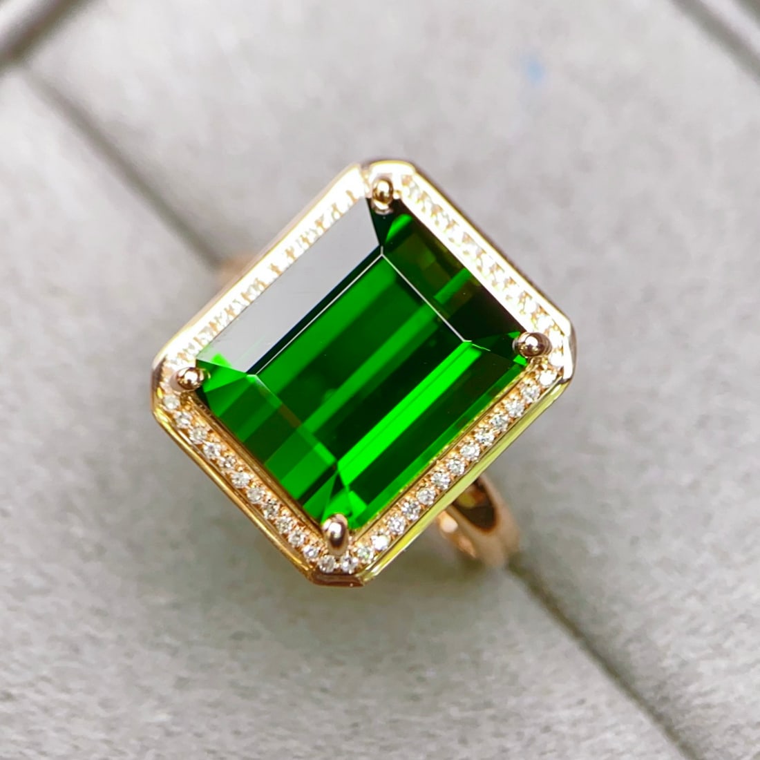 14k Gold 8.71 Ctw Natural Tourmaline & Diamond Ring - 4