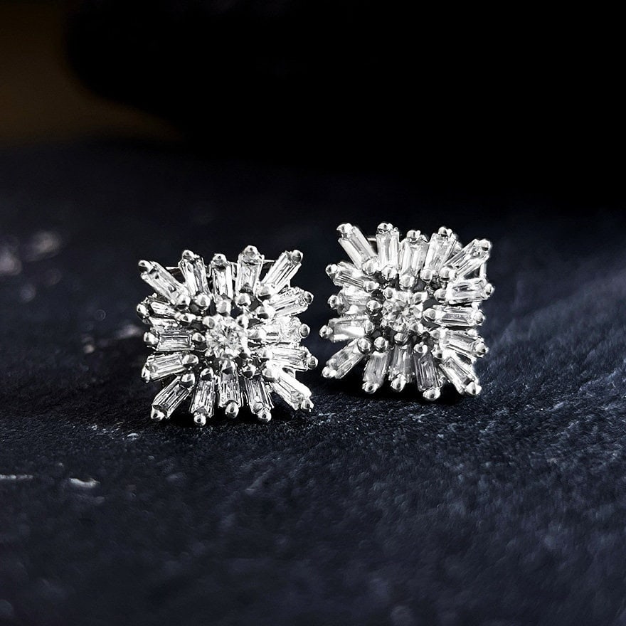 14k Gold 0.38 Ct Natural H Diamond Earrings (1 of 6)