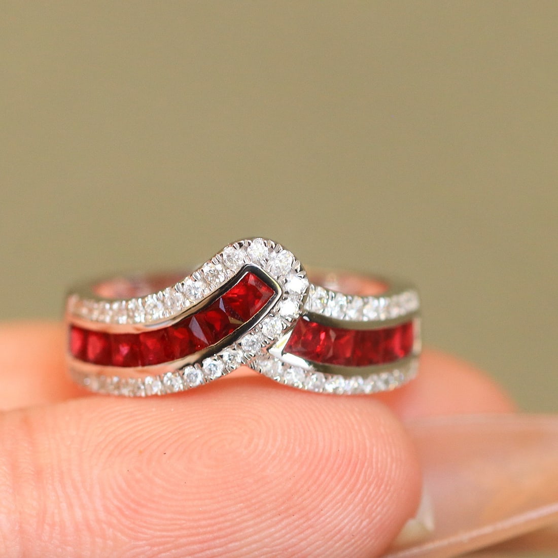 14k Gold 1.34 Ctw Natural Ruby & Diamond Ring - 4