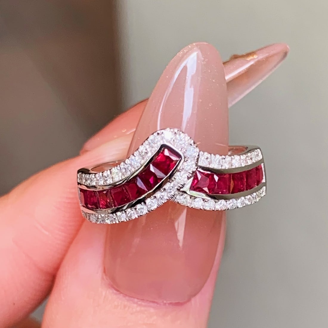 14k Gold 1.34 Ctw Natural Ruby & Diamond Ring - 5