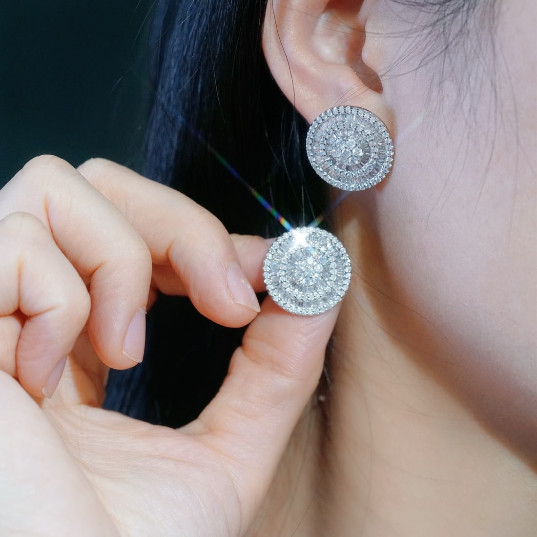 14k Gold 2.80 Ct Natural H Diamond Earrings - 2