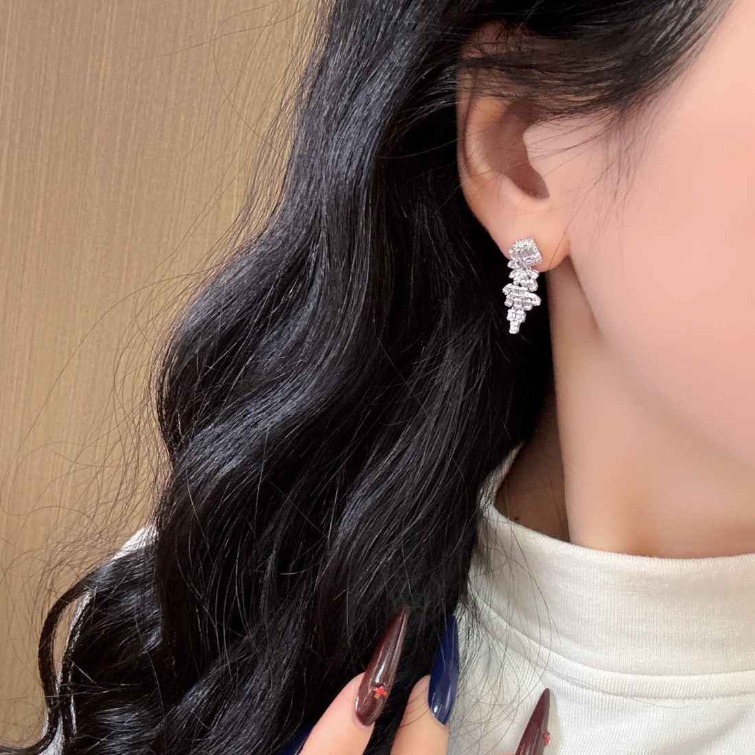 14k Gold 1.1 Ct Natural H Diamond Earrings - 6