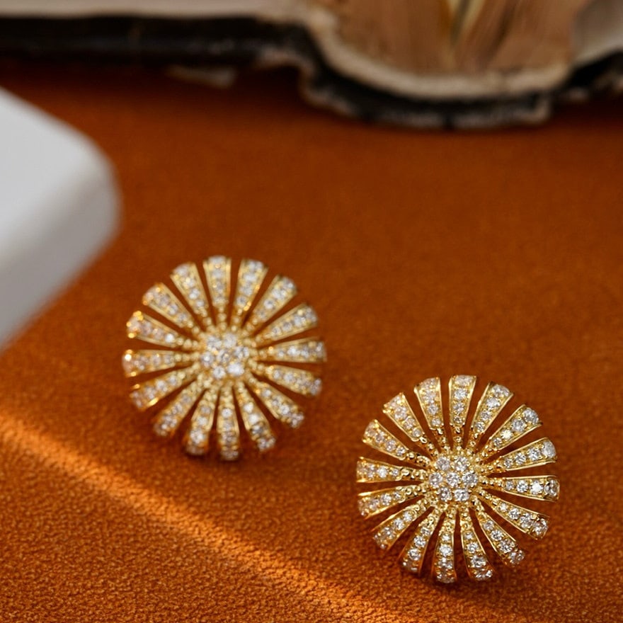 14k Gold 0.8 Ct Natural H Diamond Earrings - 2