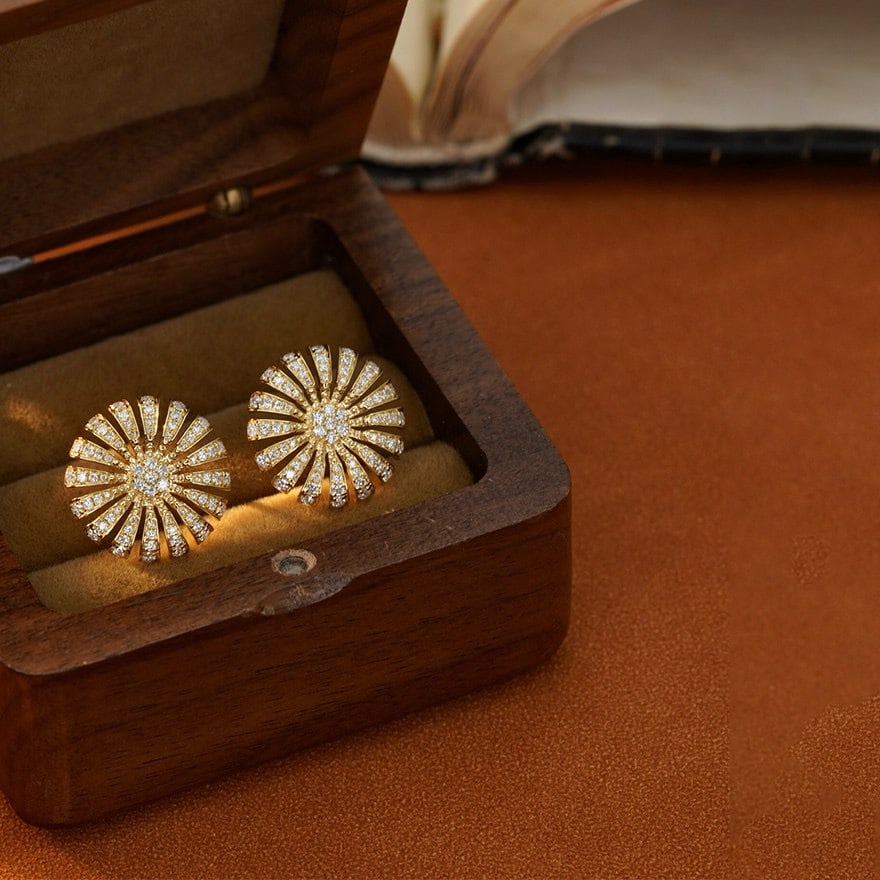 14k Gold 0.8 Ct Natural H Diamond Earrings - 3