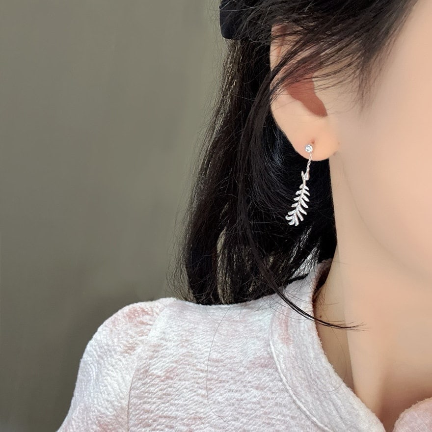 14k Gold 0.5 Ct Natural H Diamond Earrings - 6