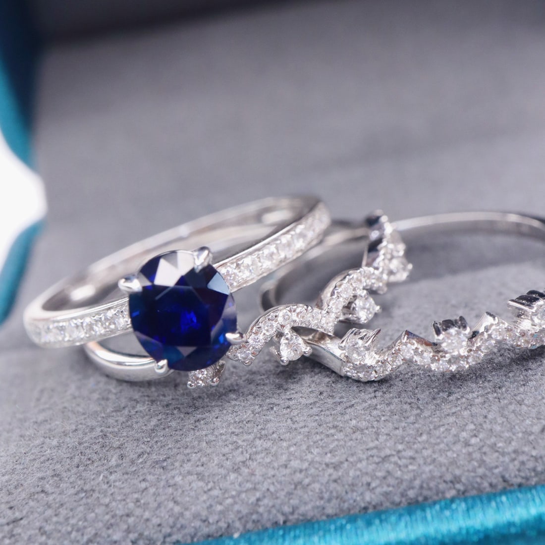 14k Gold 1.52 Ctw Natural Sapphire & Diamond Ring - 2