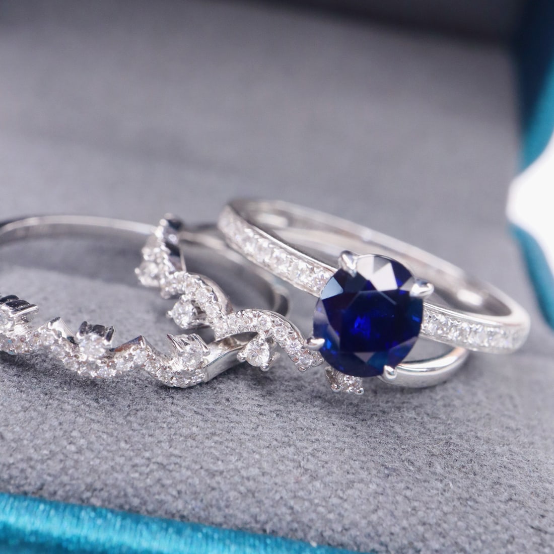 14k Gold 1.52 Ctw Natural Sapphire & Diamond Ring - 5