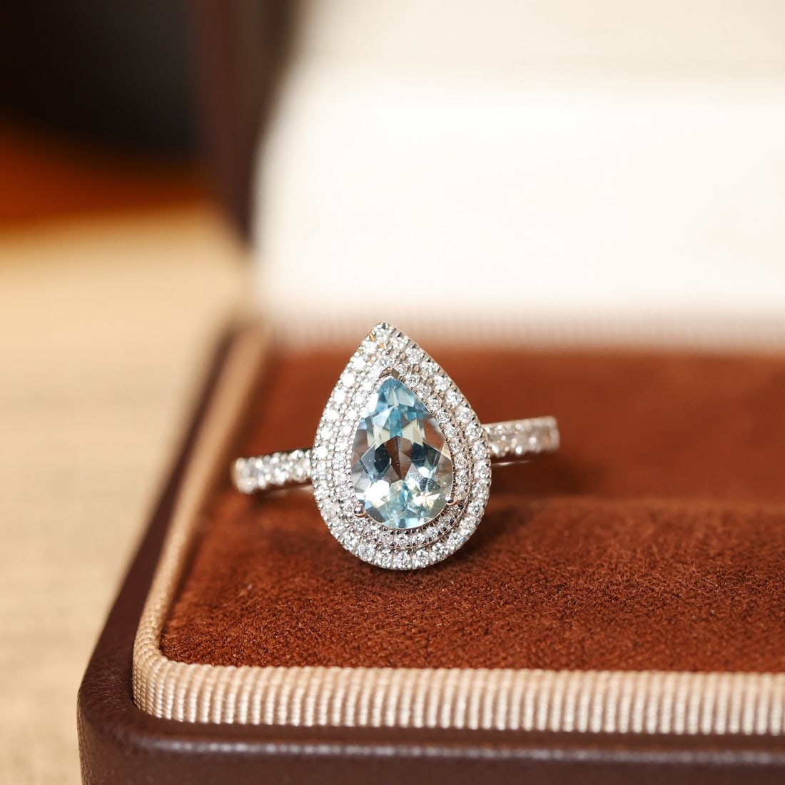 14k Gold 1.67 Ctw Natural Aquamarine & Diamond Ring - 2