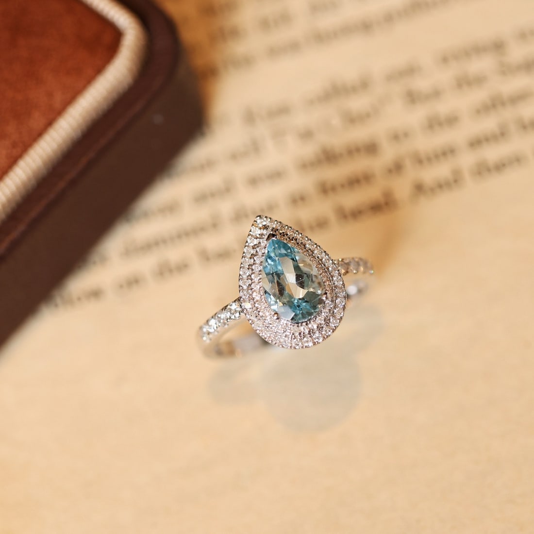 14k Gold 1.67 Ctw Natural Aquamarine & Diamond Ring - 4