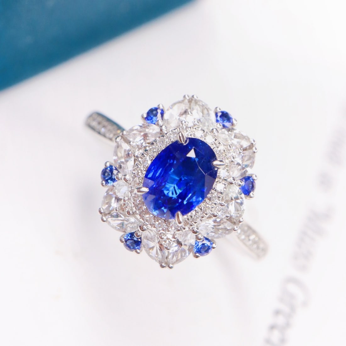 14k Gold 1.25 Ctw Natural Sapphire & Diamond Ring - 4